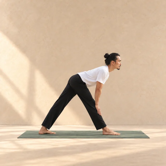 Parsvottanasana, posture de la pyramide, dans le studio ASANARC.