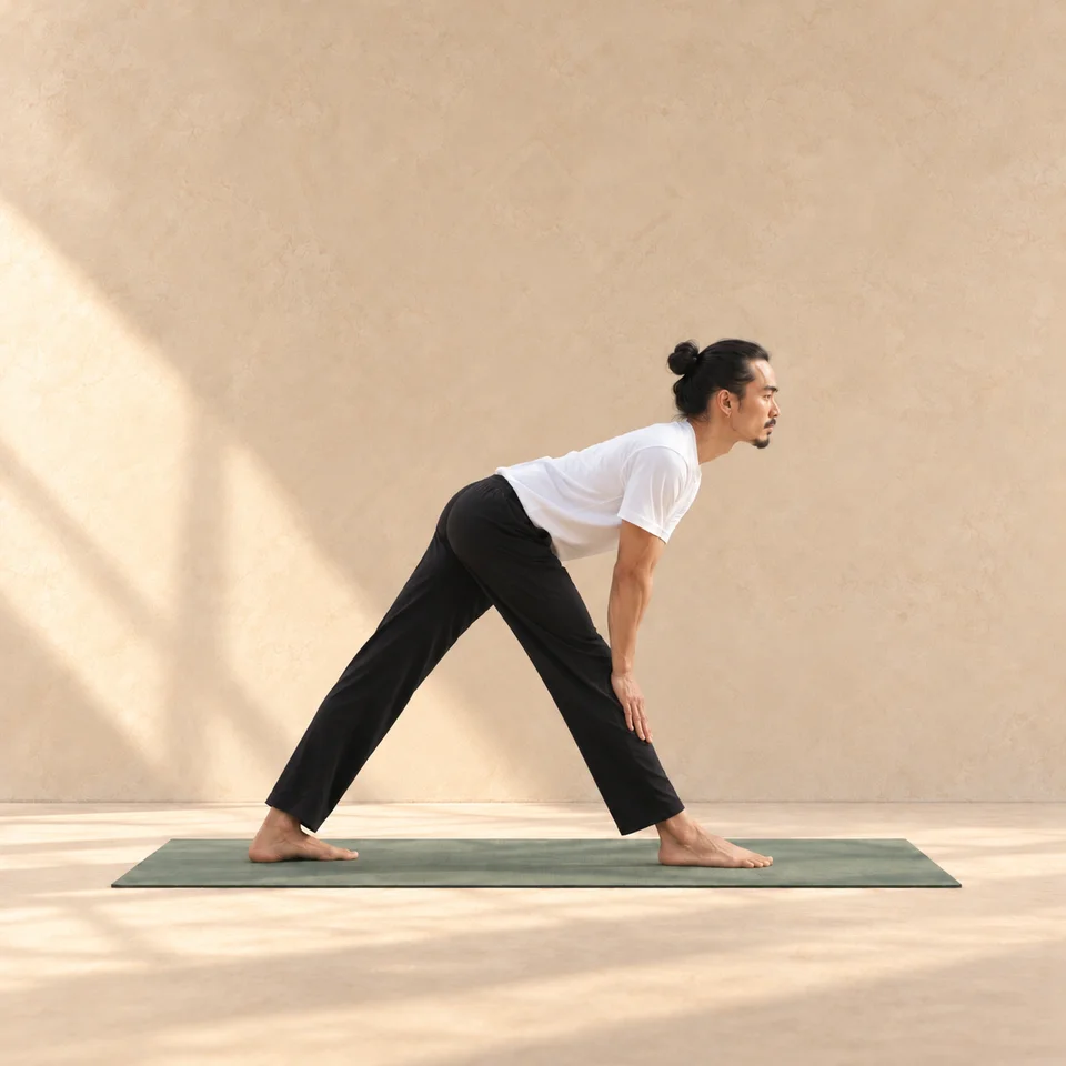 Parsvottanasana, posture de la pyramide, dans le studio ASANARC.